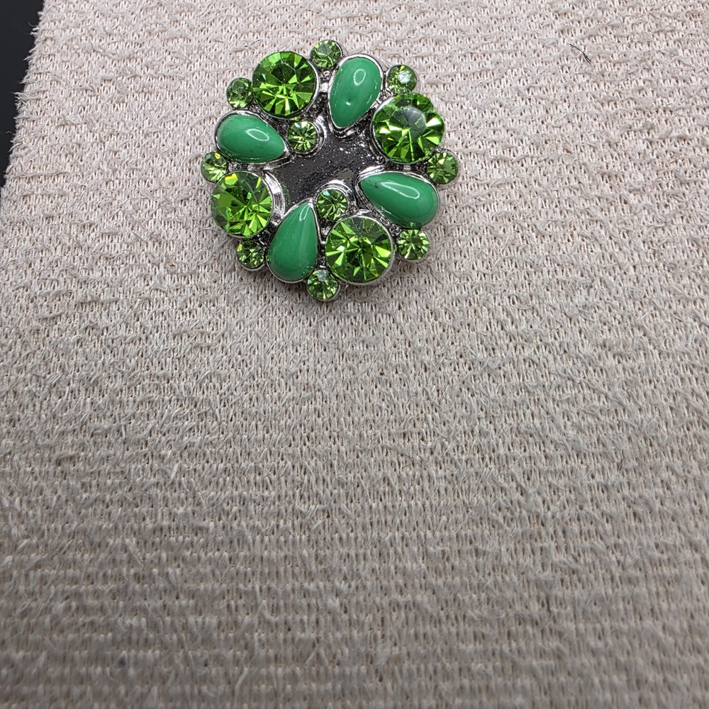 Elegant Green and Silver Snap Button Accent (1894)